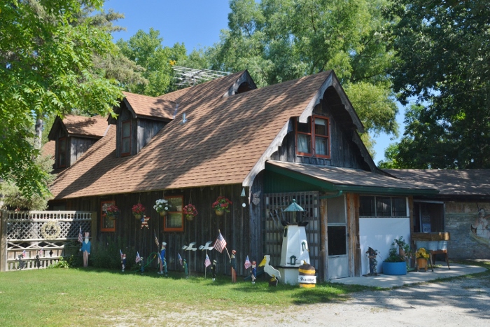 private residence with yard ornaments